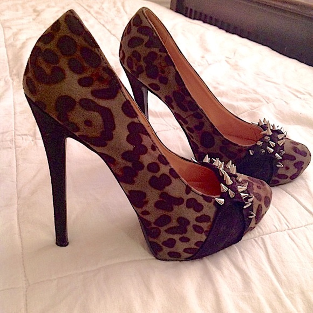 Leopard Print Spiky Study Heels - image 8